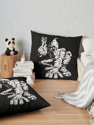 Denzel Curry Unlocked Comic Black And White Throw Pillow Official Denzel Curry Merch