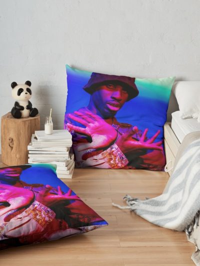 Denzel Curry Poster Throw Pillow Official Denzel Curry Merch