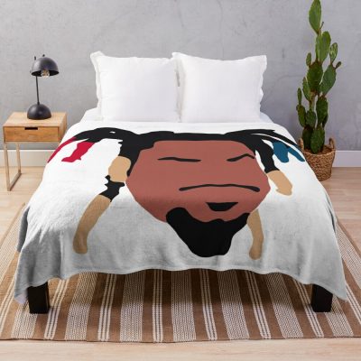 Denzel Curry Minimal Face Throw Blanket Official Denzel Curry Merch