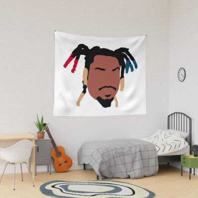 Denzel Curry Minimal Face Tapestry Official Denzel Curry Merch